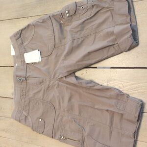 Chico’s Cool Cargo Bermuda Shorts – Size 0 – Limonite Taupe